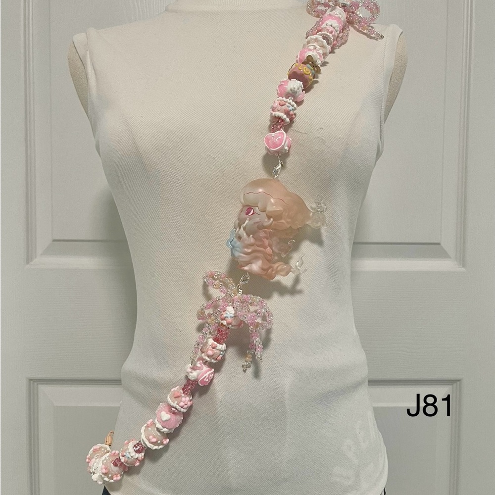 Handmade Crossbody Phone Strap with Figure Toy adjustable for Phone Lanyard,Bag